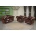 Conjunto De Sofá 2 Lugares E Poltronas Decorativa Chesterfield Capitonê Luís Xv - Café