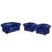 Conjunto De Sofá 2 Lugares E Poltronas Decorativa Chesterfield Capitonê Luís Xv - Couríssimo Azul