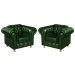 Conjunto De Sofá 2 Lugares E Poltronas Decorativa Chesterfield Capitonê Luís Xv - Couríssimo Verde