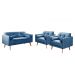 Conjunto De Sofá 2 Lugares E Poltronas Luma - Linho Azul