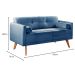 Conjunto De Sofá 2 Lugares E Poltronas Luma - Linho Azul