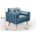 Conjunto De Sofá 2 Lugares E Poltronas Luma - Linho Azul