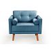 Conjunto De Sofá 2 Lugares E Poltronas Luma - Linho Azul