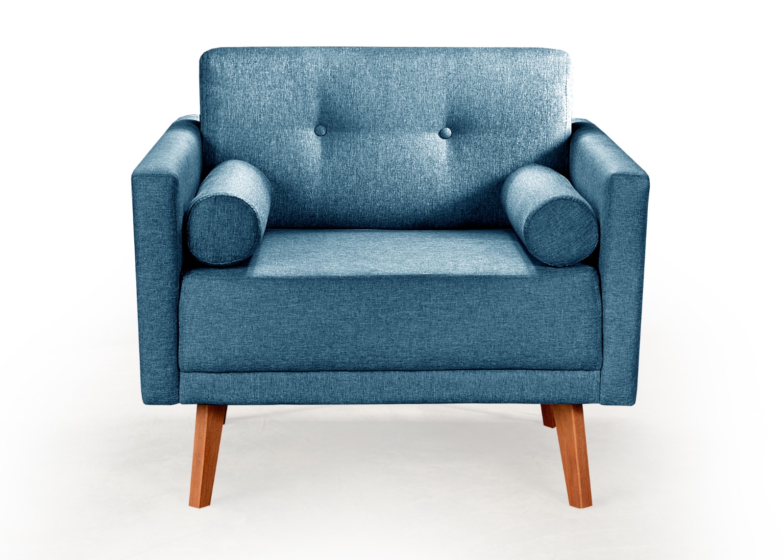 Conjunto De Sofá 2 Lugares E Poltronas Luma - Linho Azul