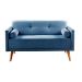 Conjunto De Sofá 2 Lugares E Poltronas Luma - Linho Azul