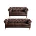 Conjunto De Sofás 2 E 3 Lugares Chesterfield Dom Pedro - Couríssimo Café
