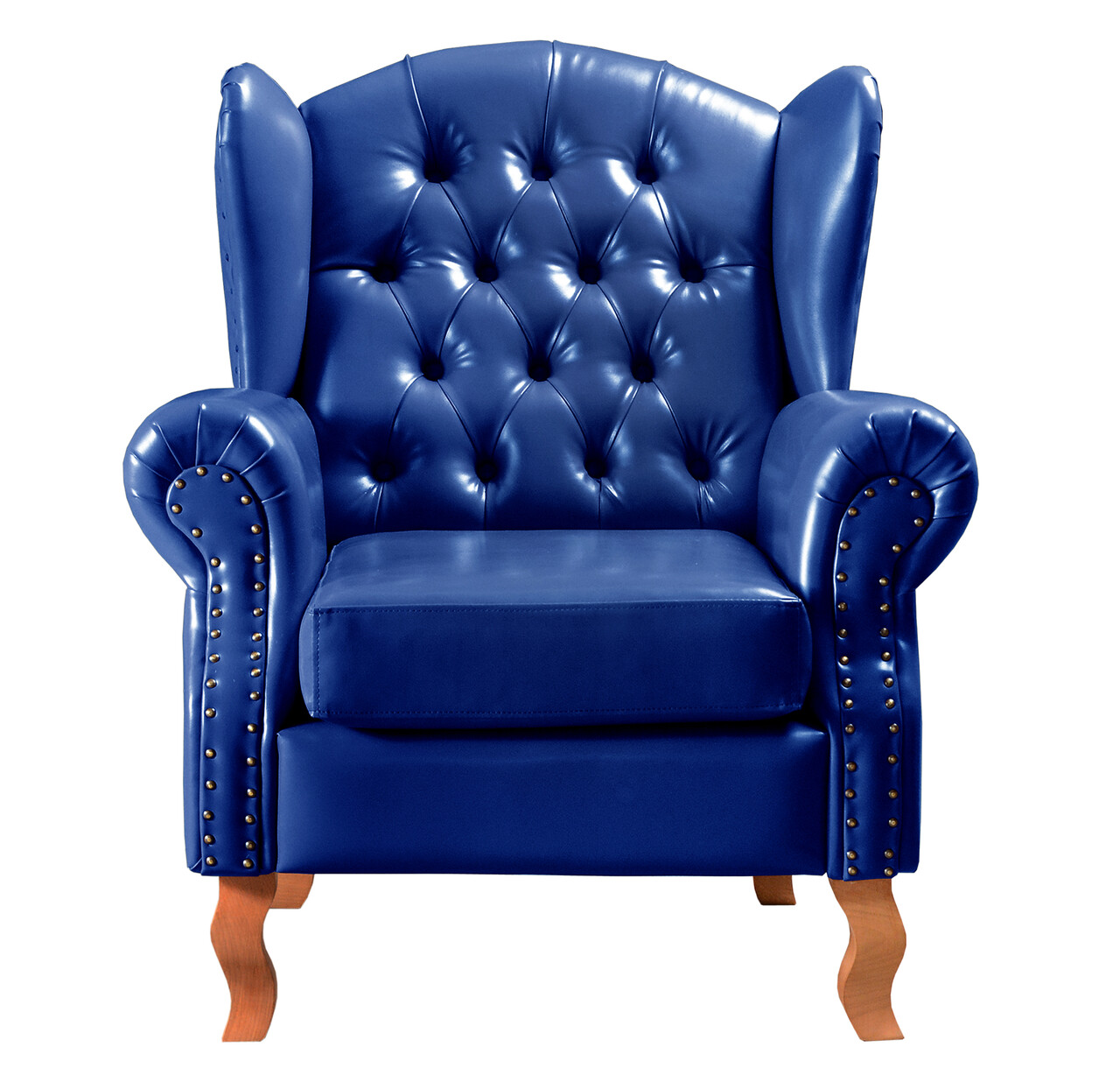 Conjunto Imperador Sofá Chesterfield Decoração Retrô Vintage - Couríssimo Azul 