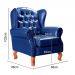 Conjunto Imperador Sofá Chesterfield Decoração Retrô Vintage - Couríssimo Azul 