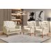 Conjunto Imperador Sofá Chesterfield Decoração Retrô Vintage - Couríssimo Bege