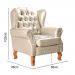 Conjunto Imperador Sofá Chesterfield Decoração Retrô Vintage - Couríssimo Bege