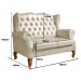Conjunto Imperador Sofá Chesterfield Decoração Retrô Vintage - Couríssimo Bege