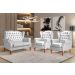 Conjunto Imperador Sofá Chesterfield Decoração Retrô Vintage - Couríssimo Branco 