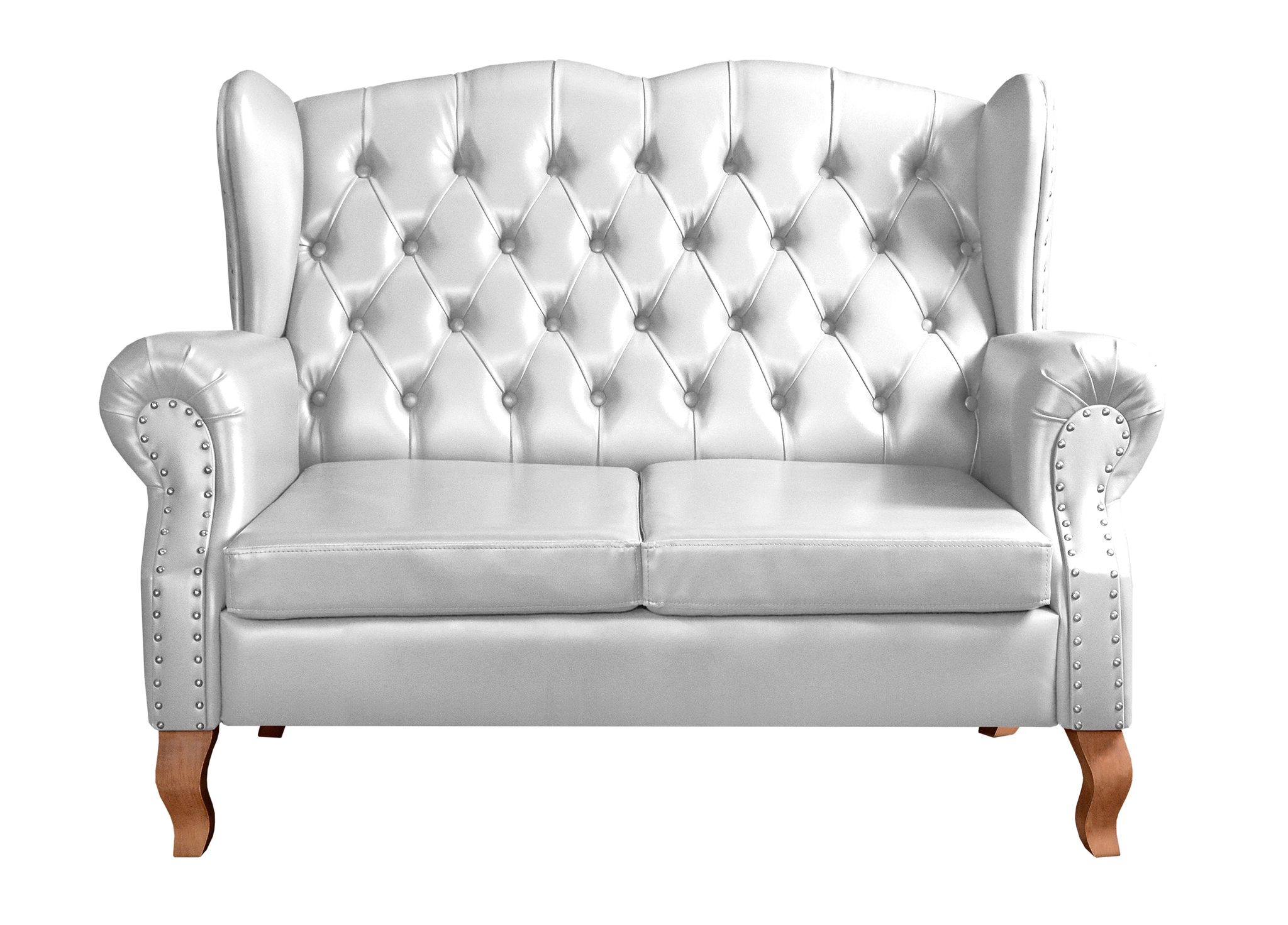 Conjunto Imperador Sofá Chesterfield Decoração Retrô Vintage - Couríssimo Branco 