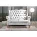 Conjunto Imperador Sofá Chesterfield Decoração Retrô Vintage - Couríssimo Branco 