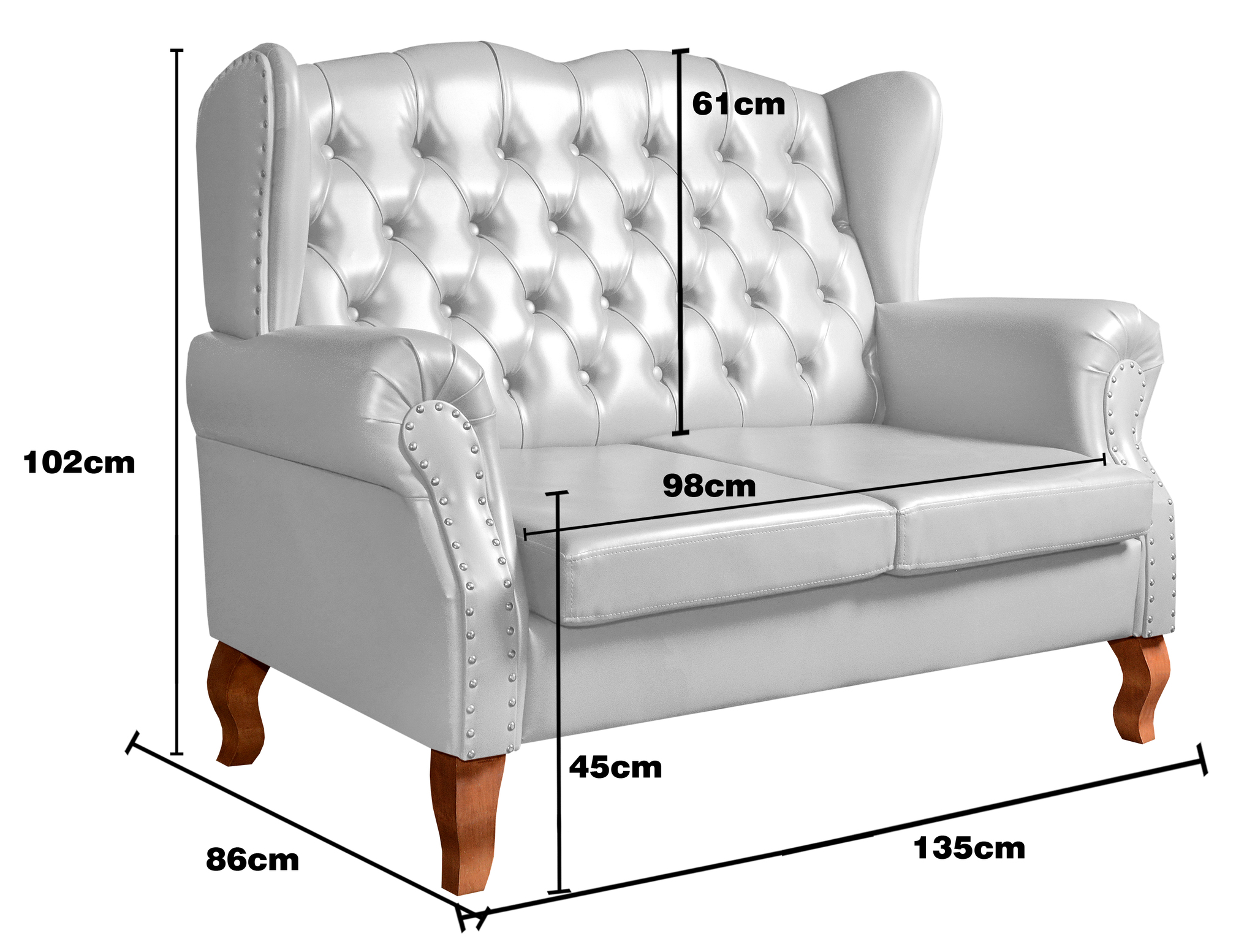 Conjunto Imperador Sofá Chesterfield Decoração Retrô Vintage - Couríssimo Branco 