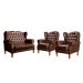 Conjunto Imperador Sofá Chesterfield Decoração Retrô Vintage - Couríssimo Café
