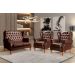 Conjunto Imperador Sofá Chesterfield Decoração Retrô Vintage - Couríssimo Café