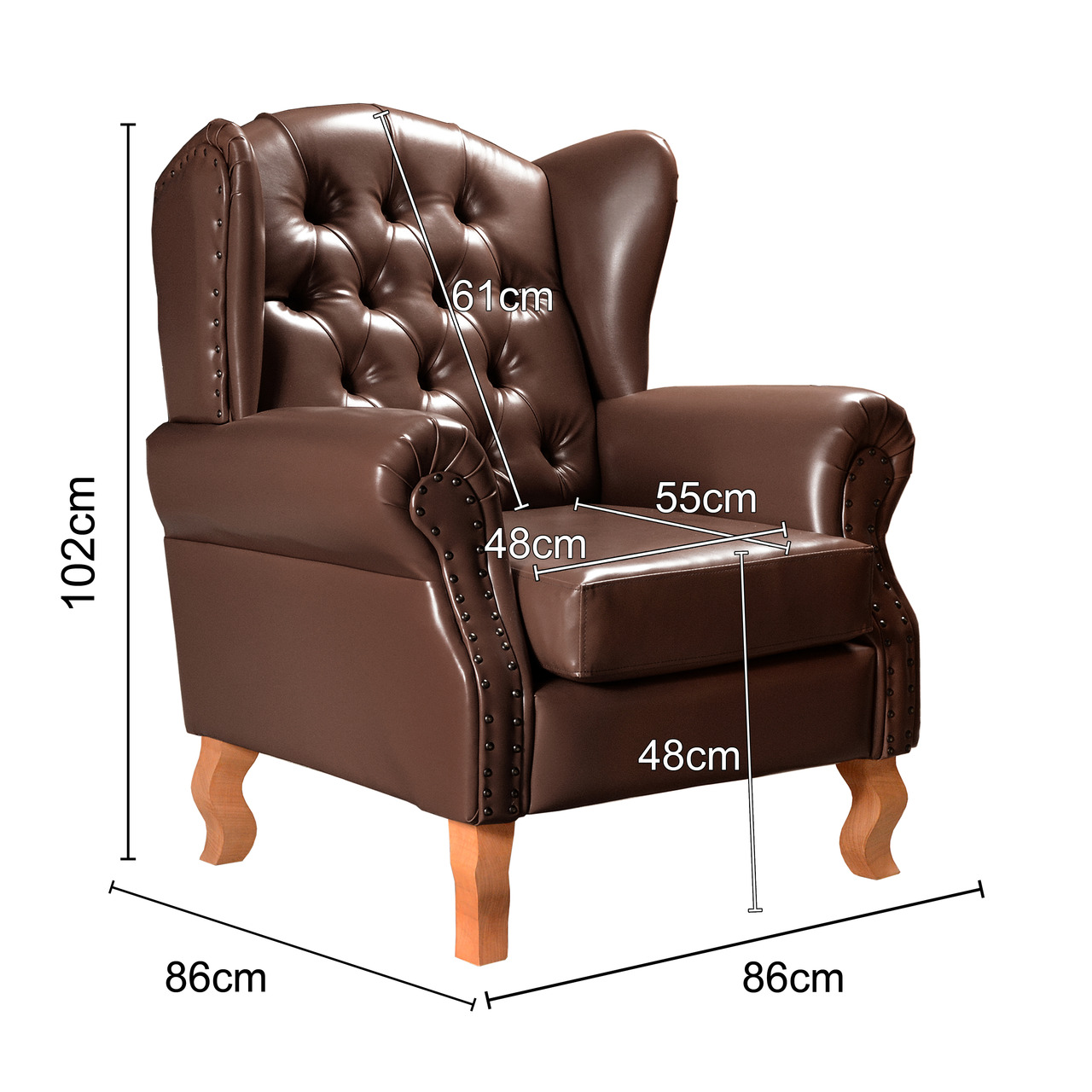 Conjunto Imperador Sofá Chesterfield Decoração Retrô Vintage - Couríssimo Café