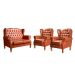 Conjunto Imperador Sofá Chesterfield Decoração Retrô Vintage - Couríssimo Caramelo