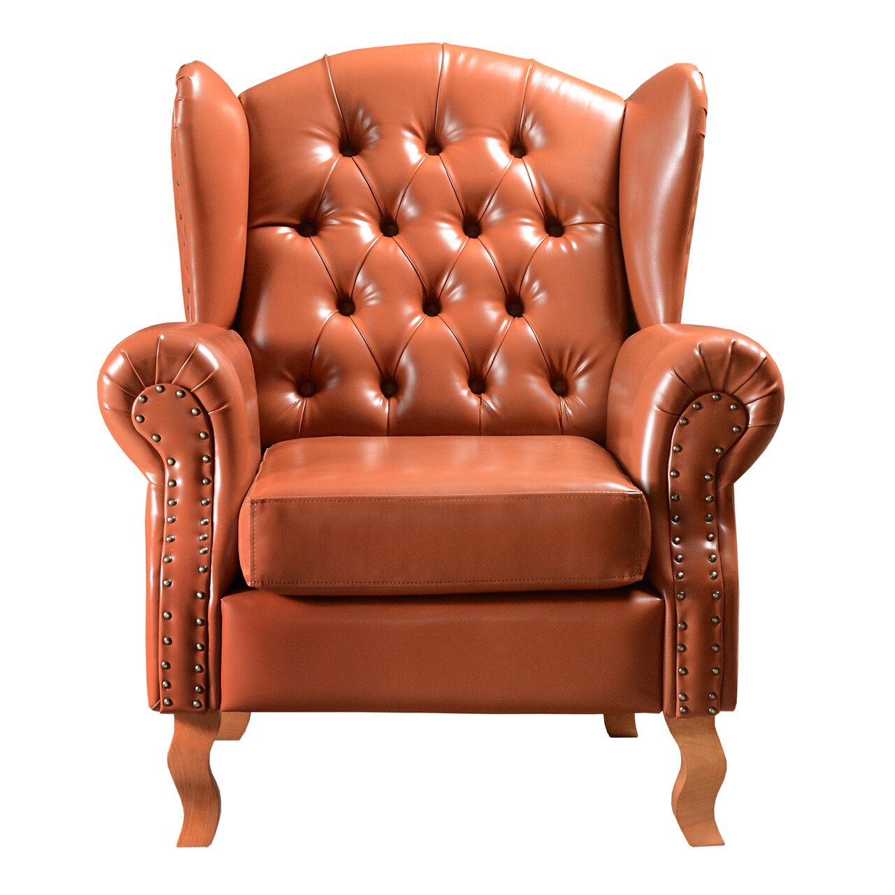 Conjunto Imperador Sofá Chesterfield Decoração Retrô Vintage - Couríssimo Caramelo