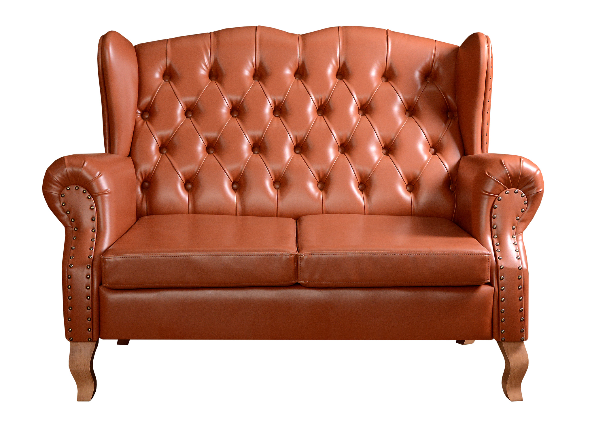 Conjunto Imperador Sofá Chesterfield Decoração Retrô Vintage - Couríssimo Caramelo