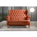 Conjunto Imperador Sofá Chesterfield Decoração Retrô Vintage - Couríssimo Caramelo
