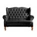 Conjunto Imperador Sofá Chesterfield Decoração Retrô Vintage - Couríssimo Preto 005