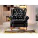 Conjunto Imperador Sofá Chesterfield Decoração Retrô Vintage - Couríssimo Preto 005