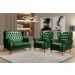 Conjunto Imperador Sofá Chesterfield Decoração Retrô Vintage - Couríssimo Verde