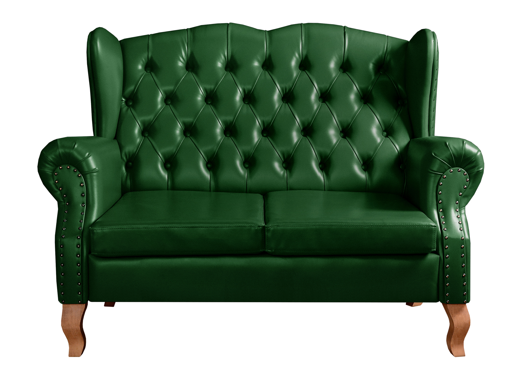 Conjunto Imperador Sofá Chesterfield Decoração Retrô Vintage - Couríssimo Verde