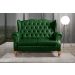 Conjunto Imperador Sofá Chesterfield Decoração Retrô Vintage - Couríssimo Verde