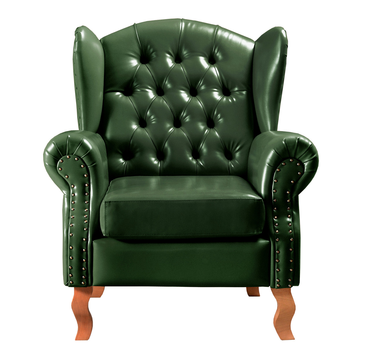Conjunto Imperador Sofá Chesterfield Decoração Retrô Vintage - Couríssimo Verde