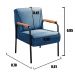 Conjunto Namoradeira 2 Lugares E 2 Poltronas Decorativas Jade - Linho Azul