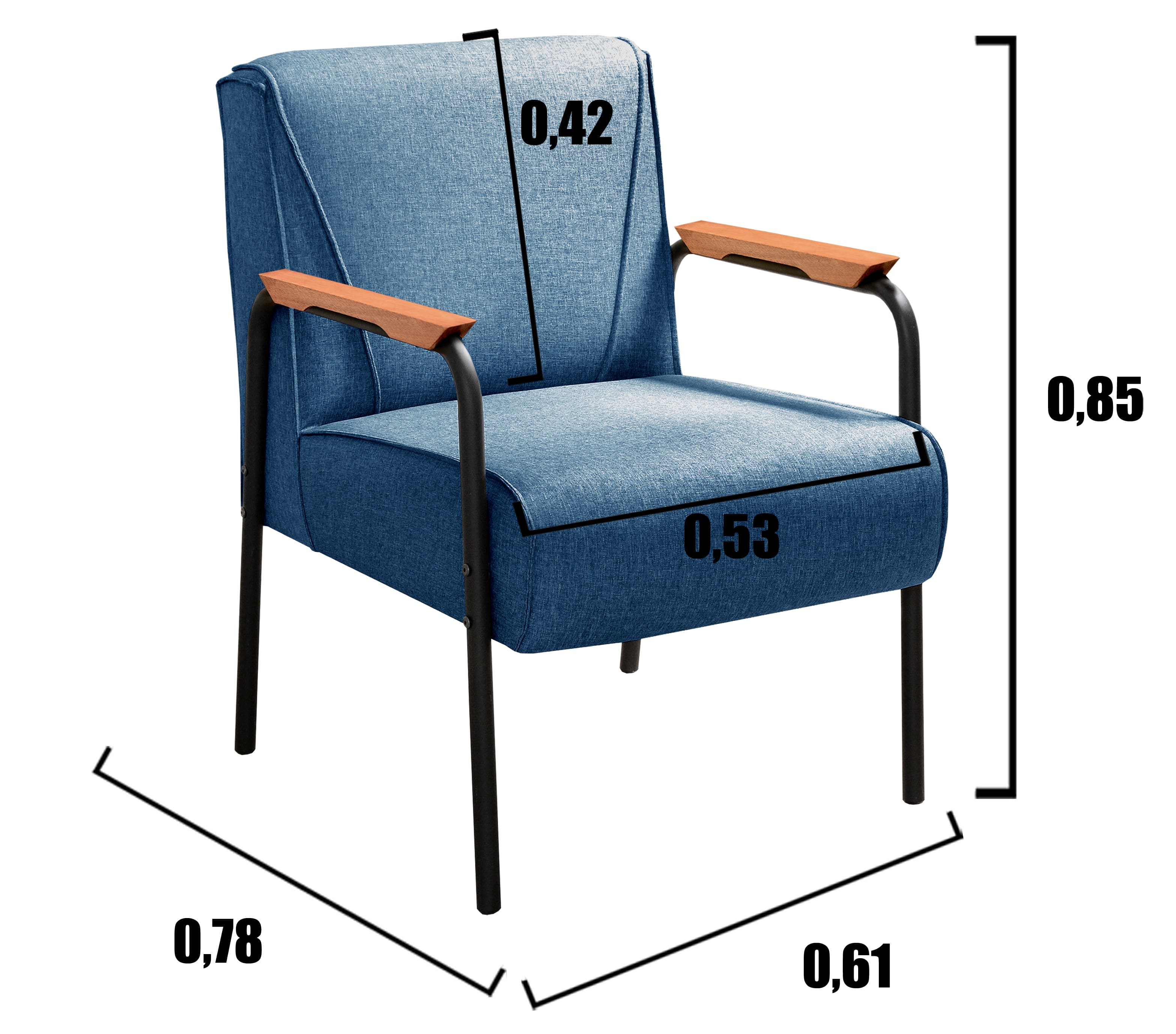 Conjunto Namoradeira 2 Lugares E 2 Poltronas Decorativas Jade - Linho Azul