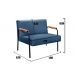 Conjunto Namoradeira 2 Lugares E 2 Poltronas Decorativas Jade - Linho Azul