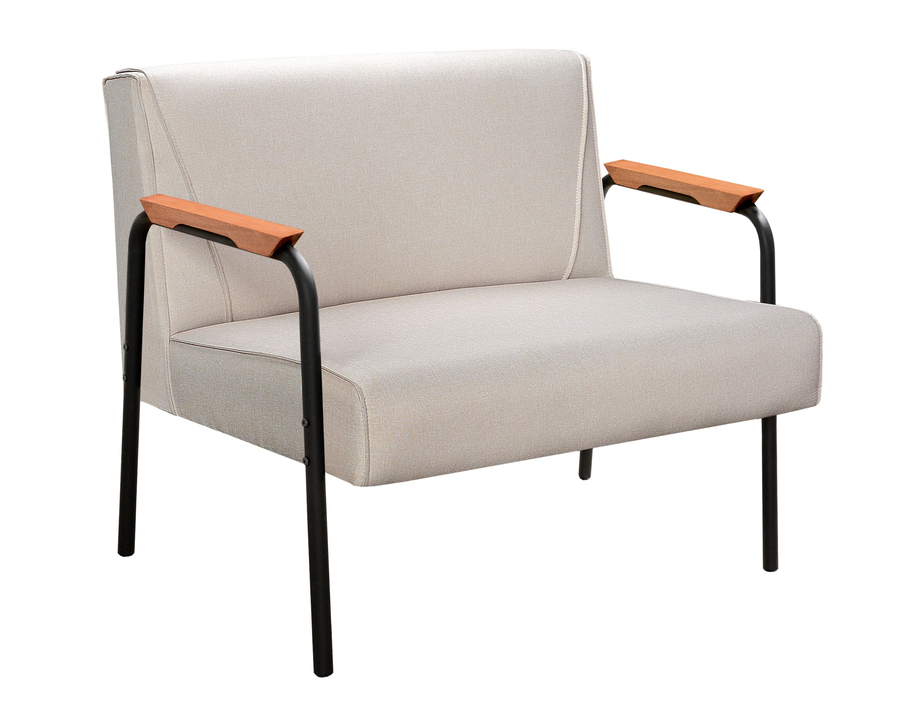 Conjunto Namoradeira 2 Lugares E 2 Poltronas Decorativas Jade - Linho Bege