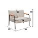 Conjunto Namoradeira 2 Lugares E 2 Poltronas Decorativas Jade - Linho Bege