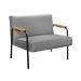 Conjunto Namoradeira 2 Lugares E 2 Poltronas Decorativas Jade - Linho Cinza