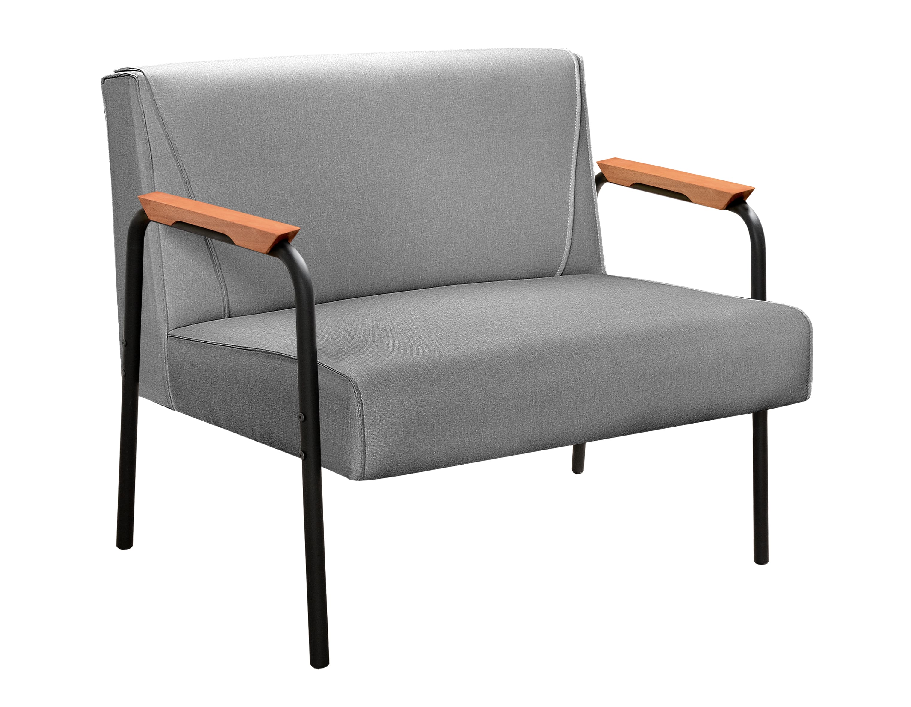 Conjunto Namoradeira 2 Lugares E 2 Poltronas Decorativas Jade - Linho Cinza