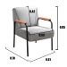 Conjunto Namoradeira 2 Lugares E 2 Poltronas Decorativas Jade - Linho Cinza
