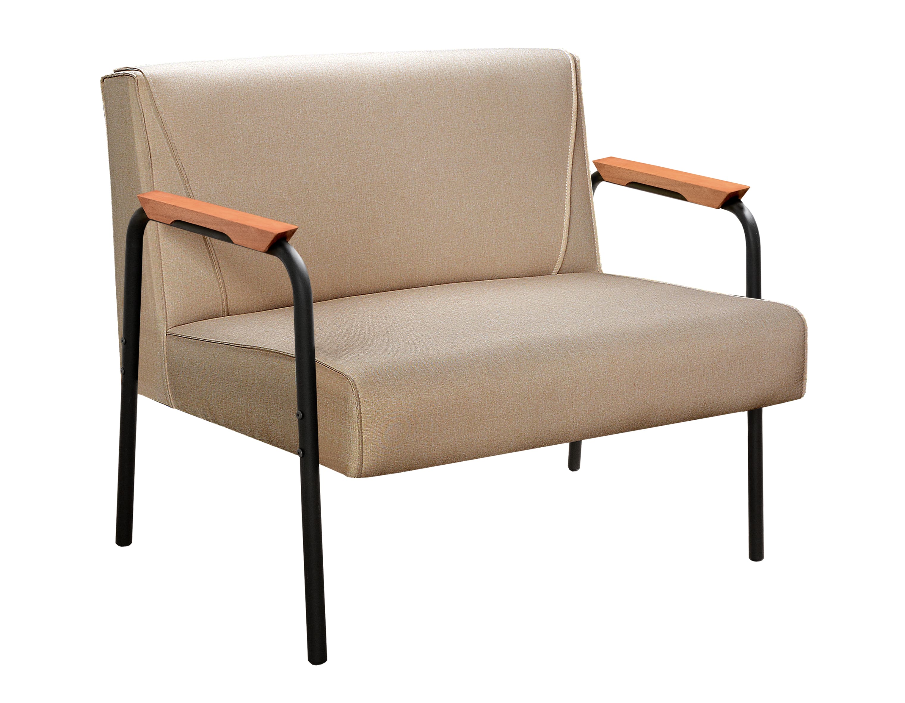 Conjunto Namoradeira 2 Lugares E 2 Poltronas Decorativas Jade - Linho Marrom