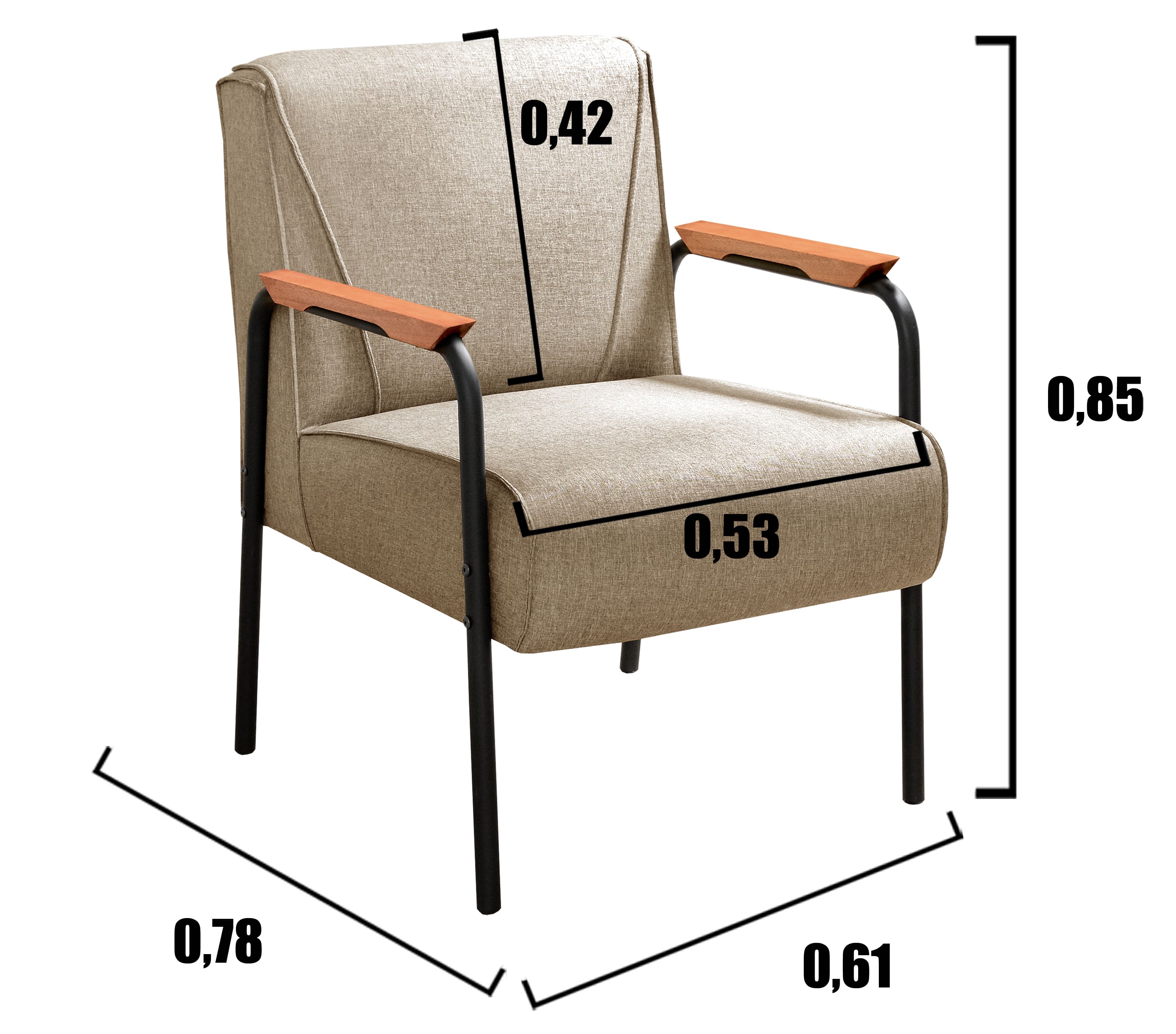 Conjunto Namoradeira 2 Lugares E 2 Poltronas Decorativas Jade - Linho Marrom