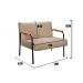 Conjunto Namoradeira 2 Lugares E 2 Poltronas Decorativas Jade - Linho Marrom