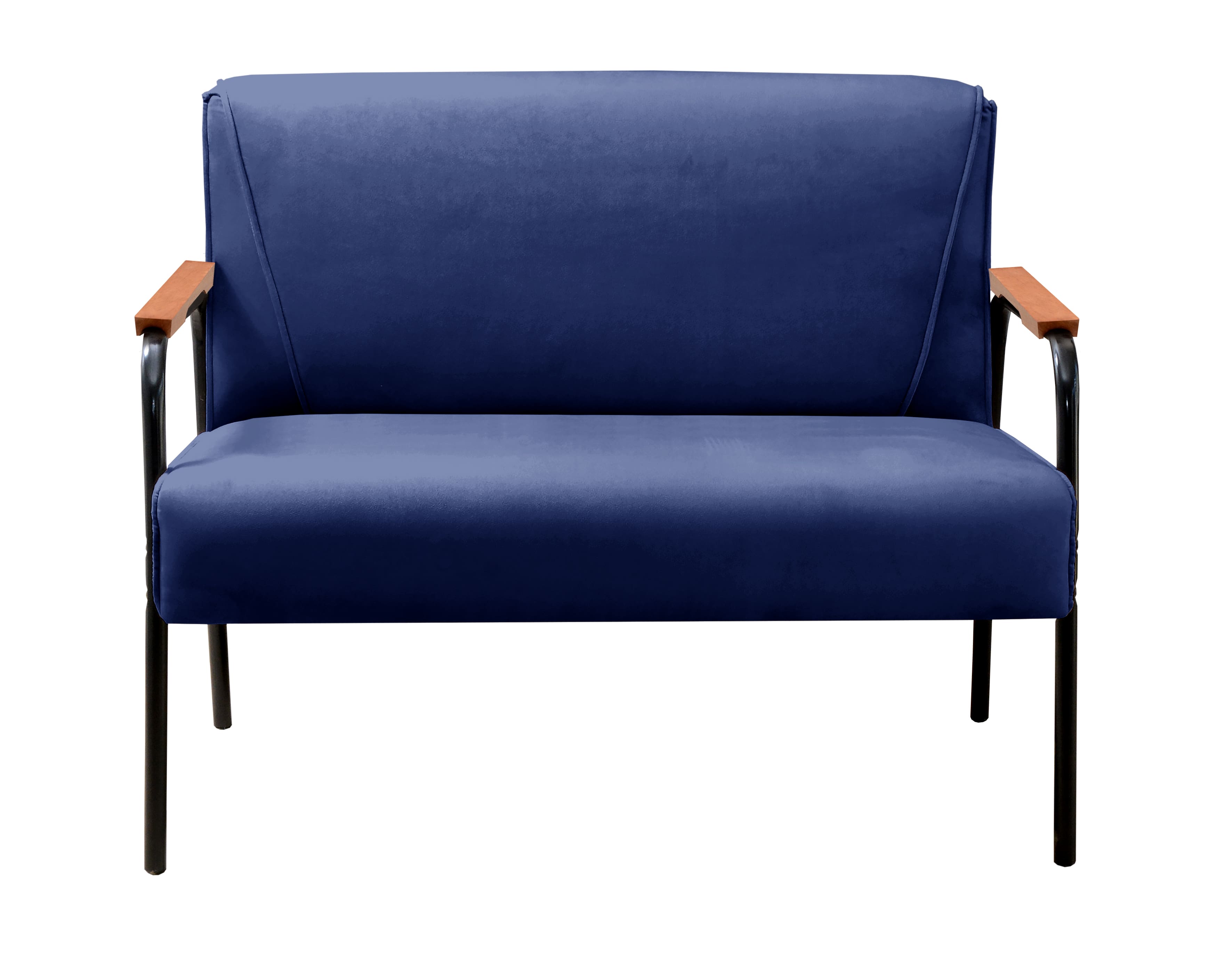 Conjunto Namoradeira 2 Lugares E 2 Poltronas Decorativas Jade - Suede Azul