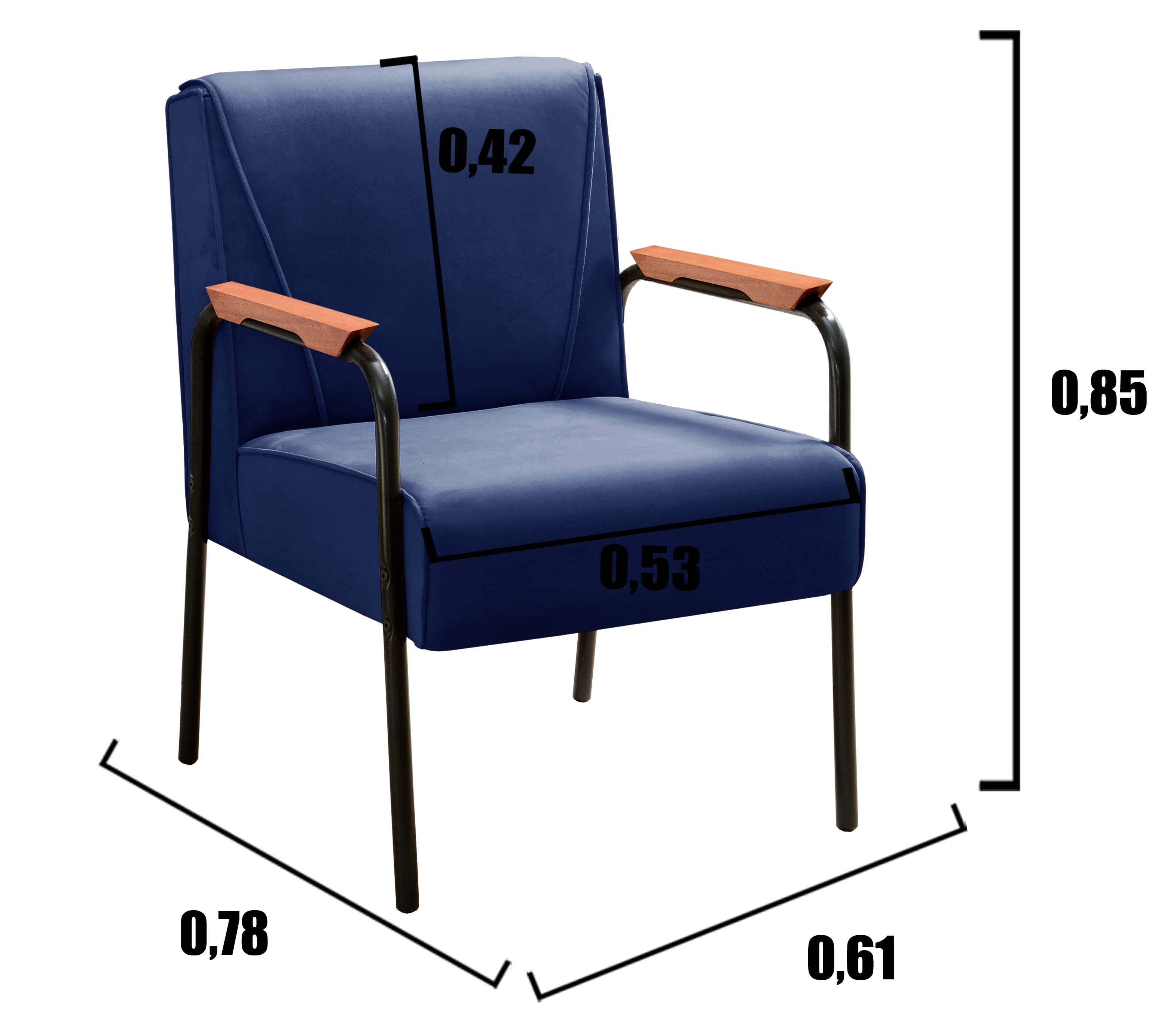 Conjunto Namoradeira 2 Lugares E 2 Poltronas Decorativas Jade - Suede Azul
