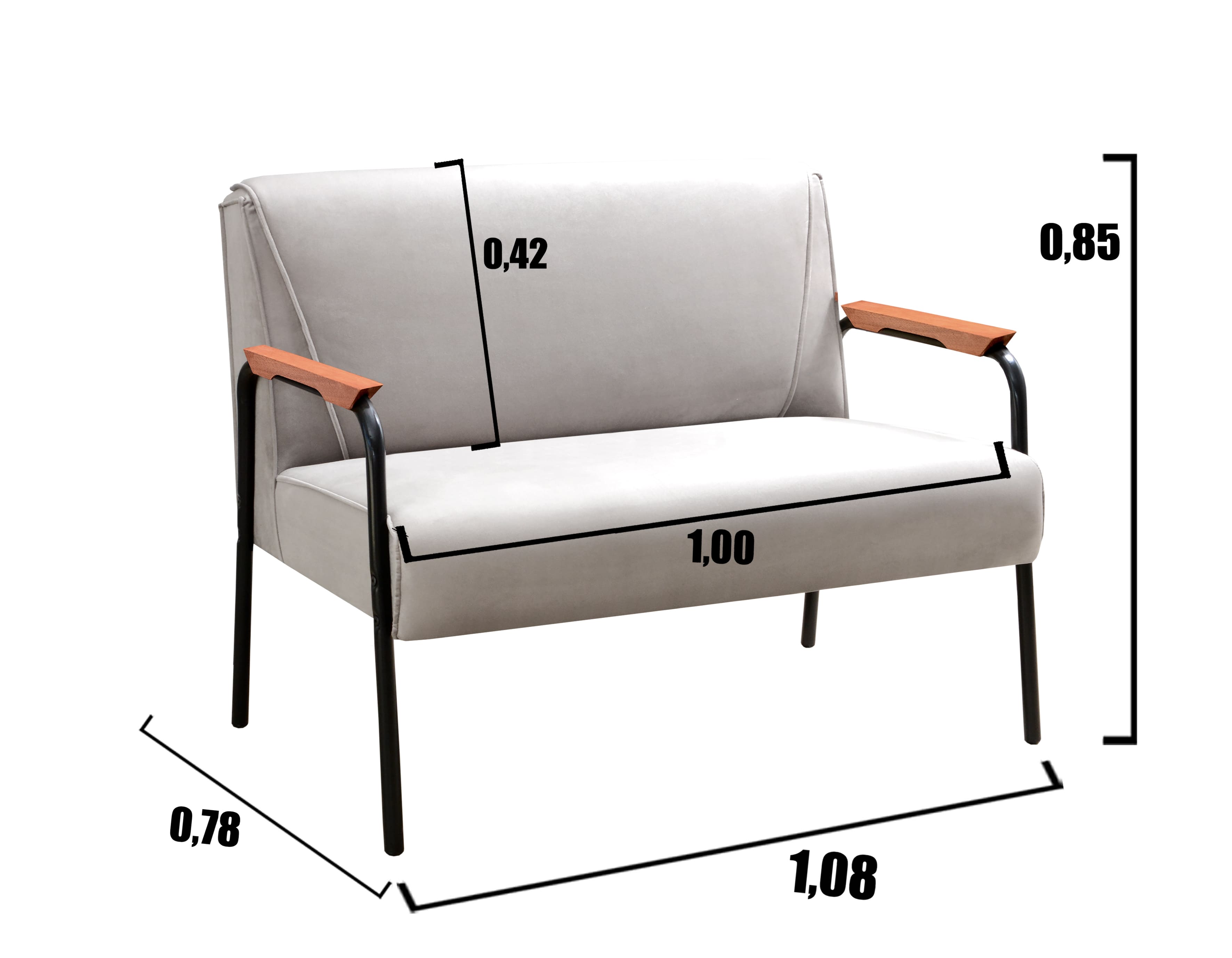 Conjunto Namoradeira 2 Lugares E 2 Poltronas Decorativas Jade - Suede Bege