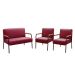 Conjunto Namoradeira 2 Lugares E 2 Poltronas Decorativas Jade - Suede Bordô