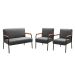 Conjunto Namoradeira 2 Lugares E 2 Poltronas Decorativas Jade - Suede Cinza