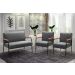 Conjunto Namoradeira 2 Lugares E 2 Poltronas Decorativas Jade - Suede Cinza