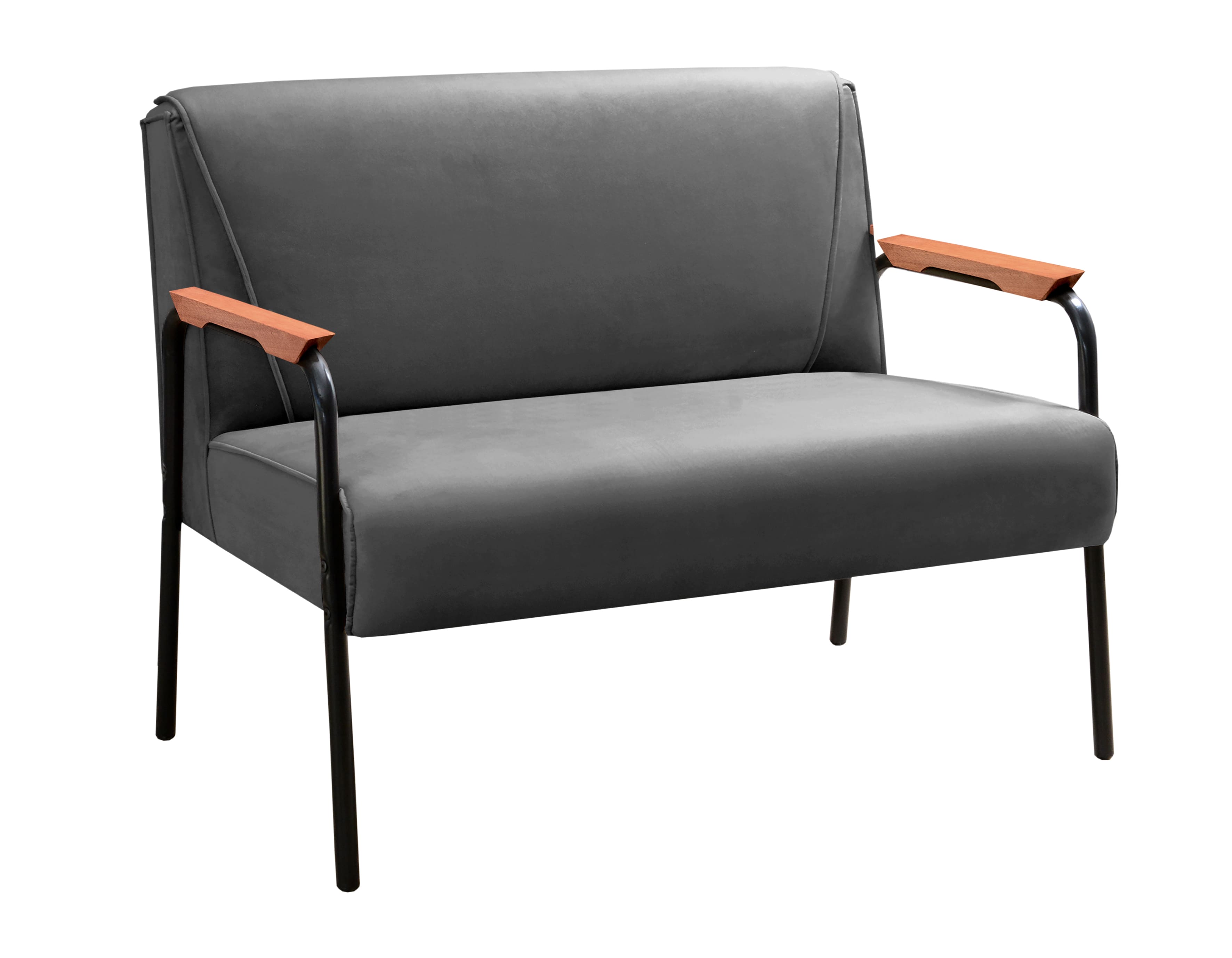 Conjunto Namoradeira 2 Lugares E 2 Poltronas Decorativas Jade - Suede Cinza